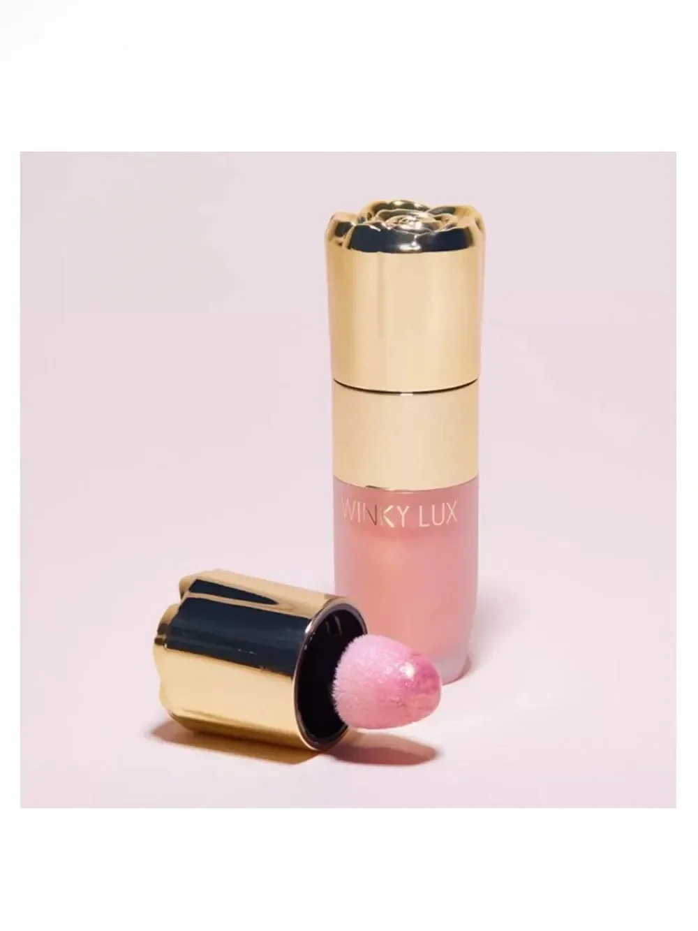 Winky Lux Cheeky Rose Liquid Highlighter Color Pink Opal golden pink shimmer